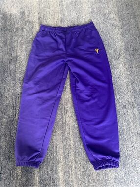 Nike Purple Kids Sweatpants with Yellow Logo